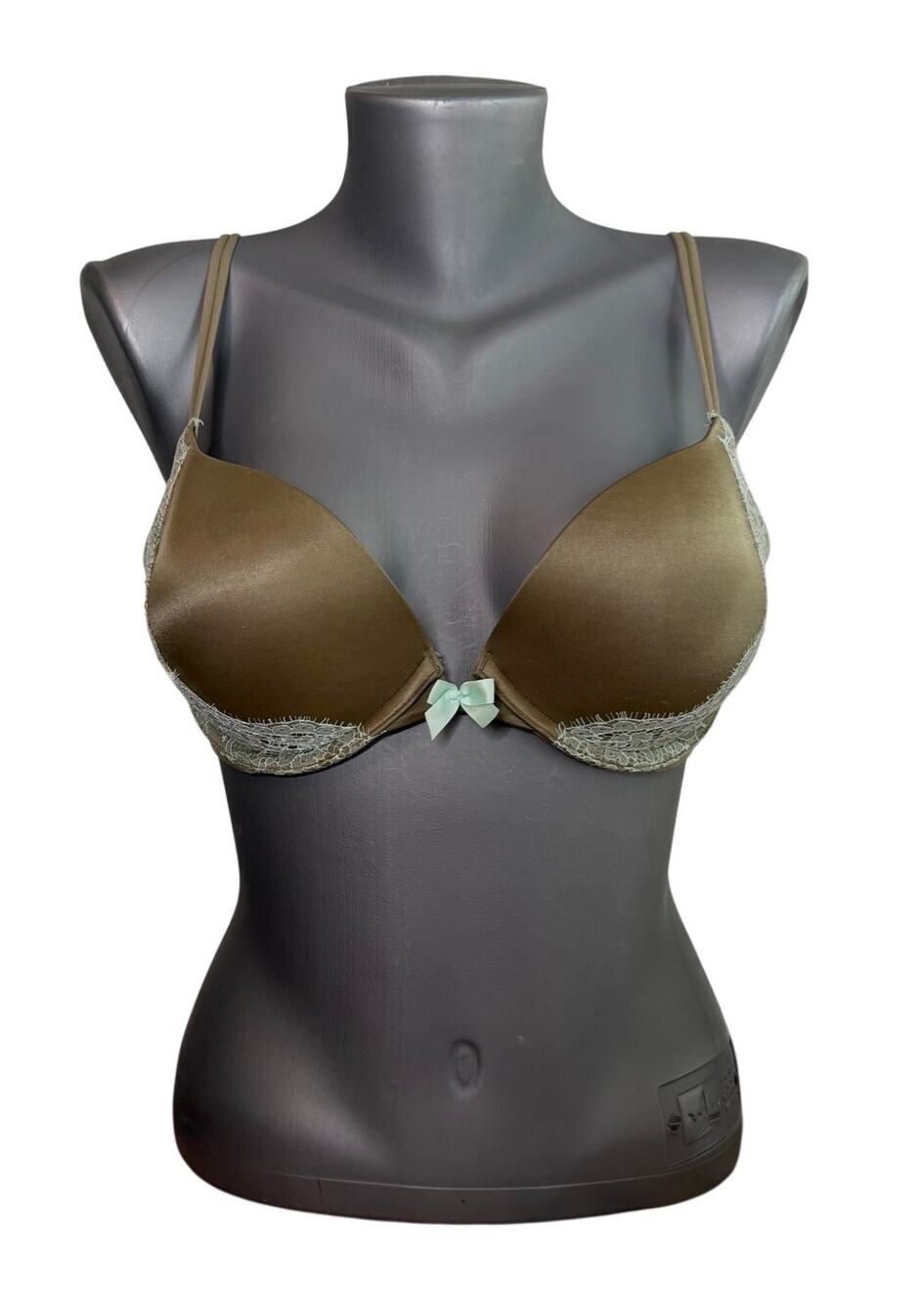 Victoria's Secret Olive Green Lace Very Sexy Push-Up Bra 34C Festival Lingerie